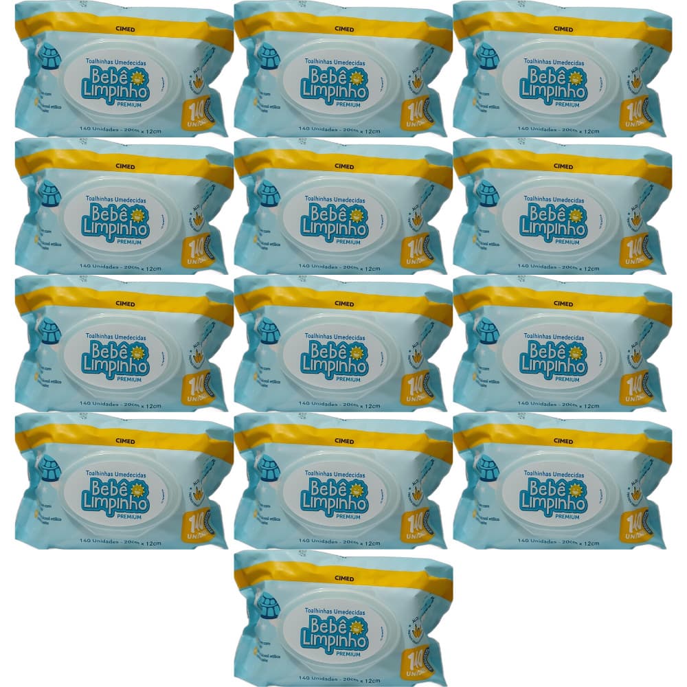 KIT COM 1.820 TOALHAS UMEDECIDAS BEBÊ LIMPINHO PREMIUM - CIMED