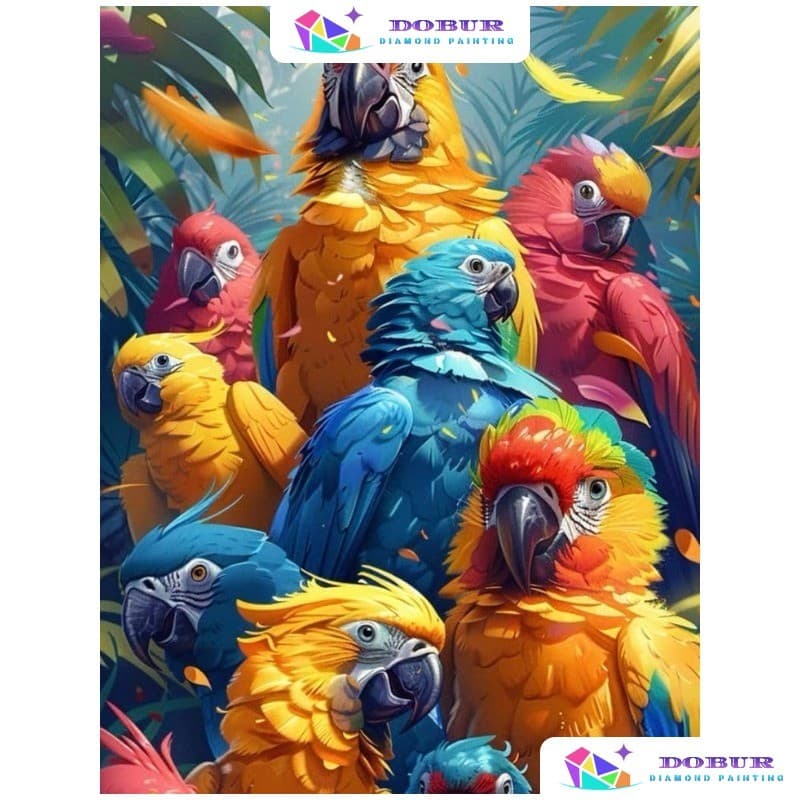 DOBUR | Conjunto De Pintura Diamante Papagaio 5D DIY Redondo/Quadrado Completo Broca Tela Com Número Artesanato Presente