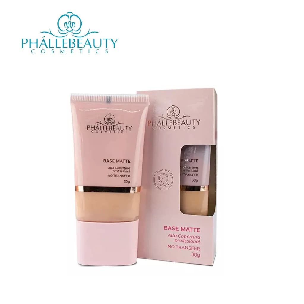 Base Matte Alta Cobertura 30g PhálleBeauty - Base de maquiagem líquida