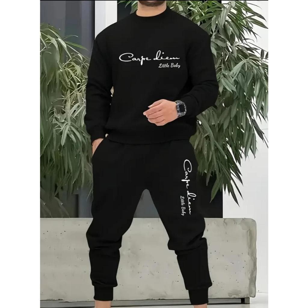 Conjunto Blusa de Frio Preto Gola Careca + Calça de Moletom Modelo: "Carpe Diem" CONJ-1811-PT COYOTE STREET