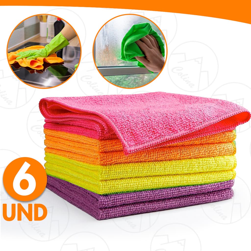 Kit 6 Panos De Limpeza TNT Multiuso Geral Cozinha Carro 30x38CM