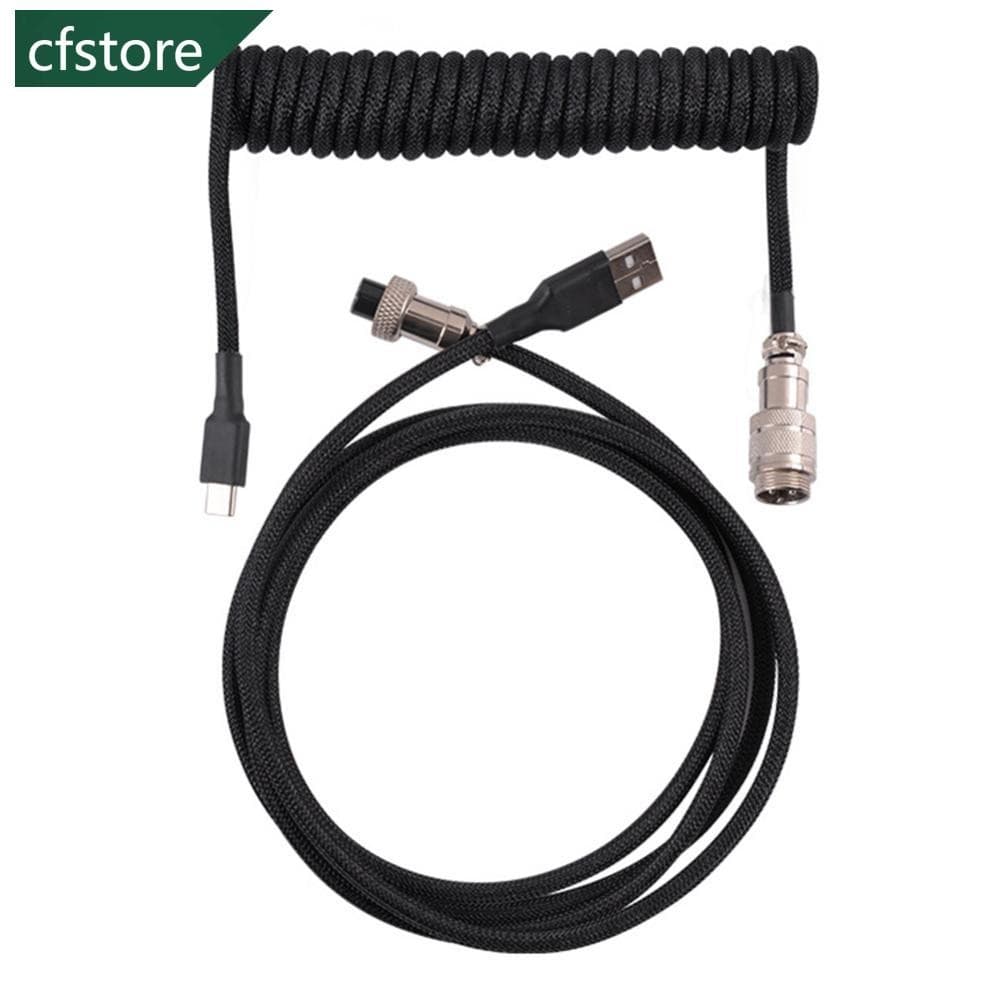 CFSTORE 3M Tipo C Teclado Mecânico Cabo Enrolado USB Fio Desktop Computador Aviação Conector H2T8