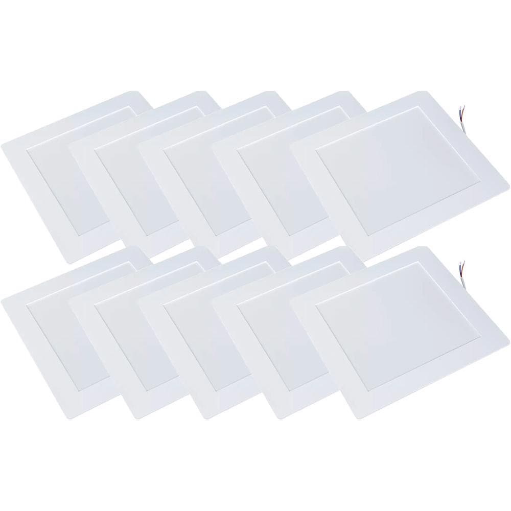 Kit 10 Luminárias Plafon LED Quadrado de Embutir 18W - 4000K (520,0046) - Noll LED