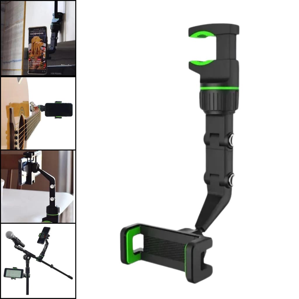 Suporte De Celular Clips Pedestal Violão Microfone veicular Universal mesa banco de tras do carro