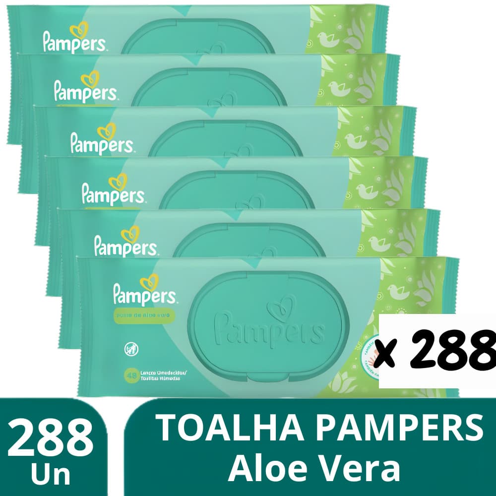 Kit 6 Toalha Umedecida Aloe Vera Bebê 48Un - Pampers