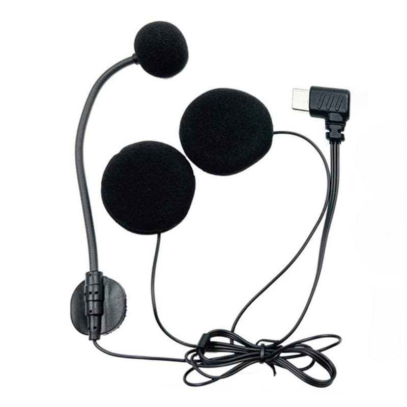 1 Conjunto Tipo C Fone Ouvido Microfone 32Ω Alto-Falante Motocicleta Para Capacetes Meio Cobertos Fones