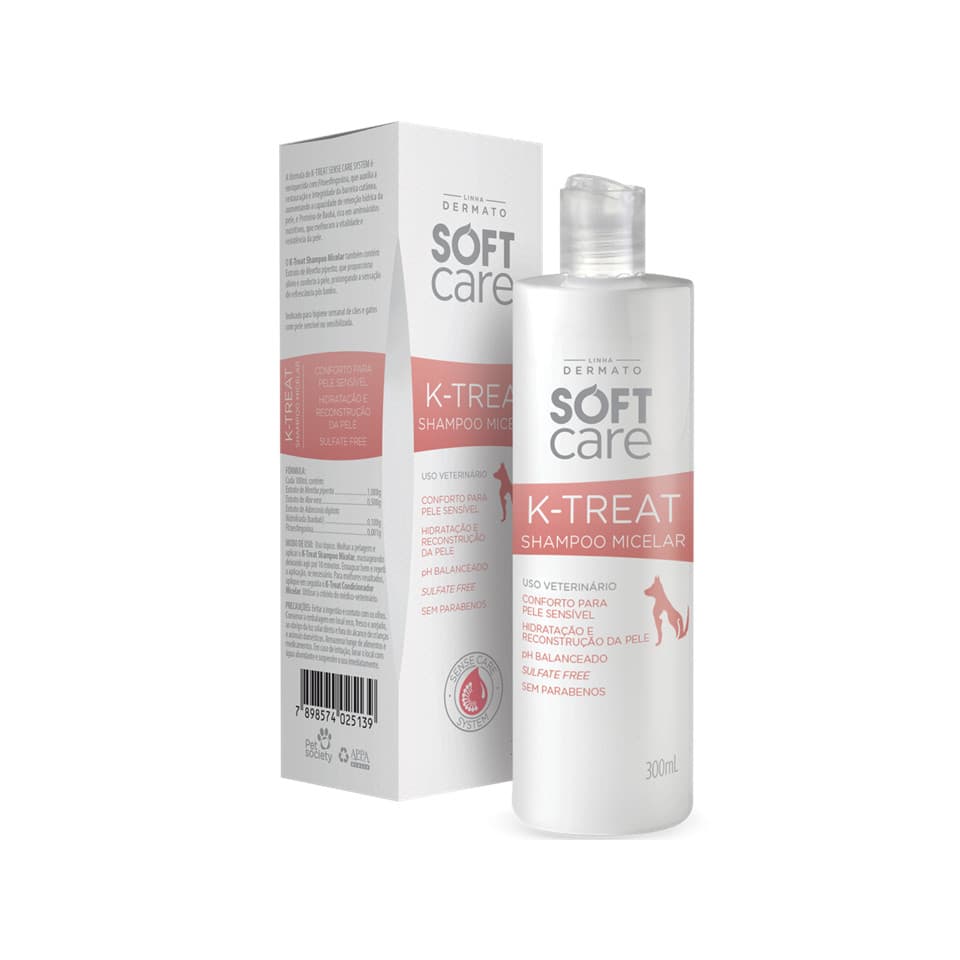 Shampoo Micelar K-treat Soft Care Para Cães E Gatos 300ml