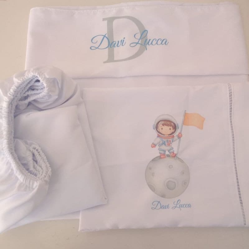 jogo de lençol para mini berço/3 peças/ PERSONALIZADO kit lençol de MINI BERÇO personalizado/ENXOVAL