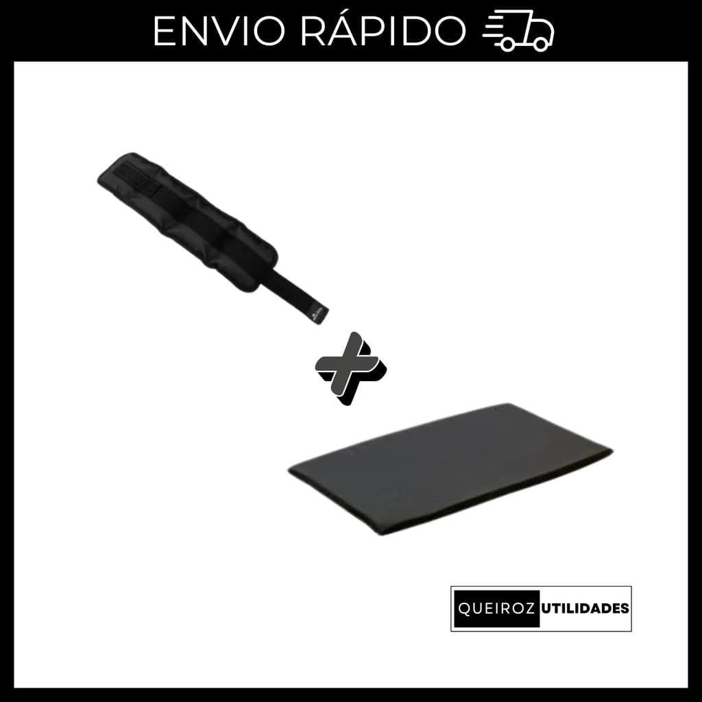 KIT Caneleira de Peso Preta UNID de 3Kg + Colchonete Preto Treino/Academia/Musculação/Fisioterapia
