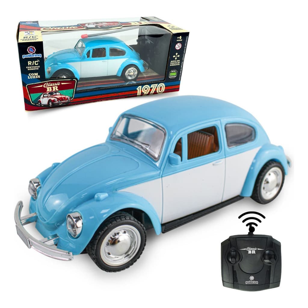 Carrinho Controle Remoto Fusca Clássico Recarregavel Com Luz