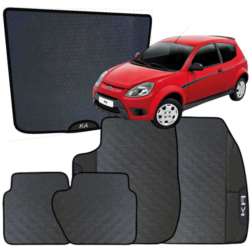 Kit Jogo Tapete Ka 2008 a 2011 4 Peças + Tapete Prota Malas Emborrachado Automotivo Personalizado
