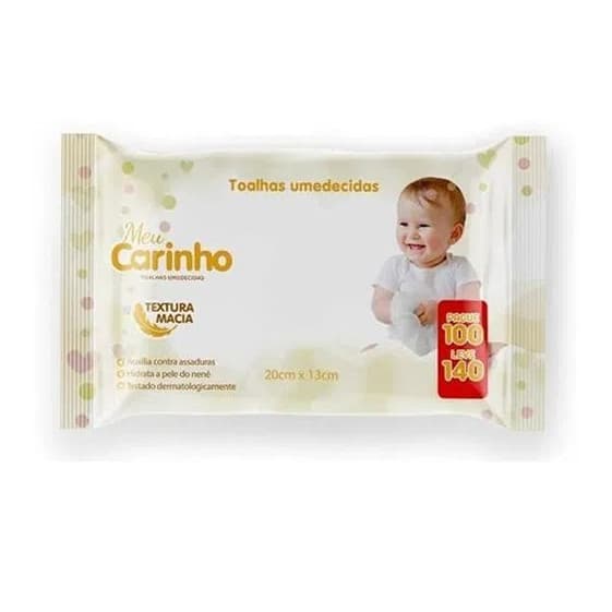 TOALHA UMEDECIDA INFANTIL MEU CARINHO C/140 UNIDADES TEXTURA MACIA