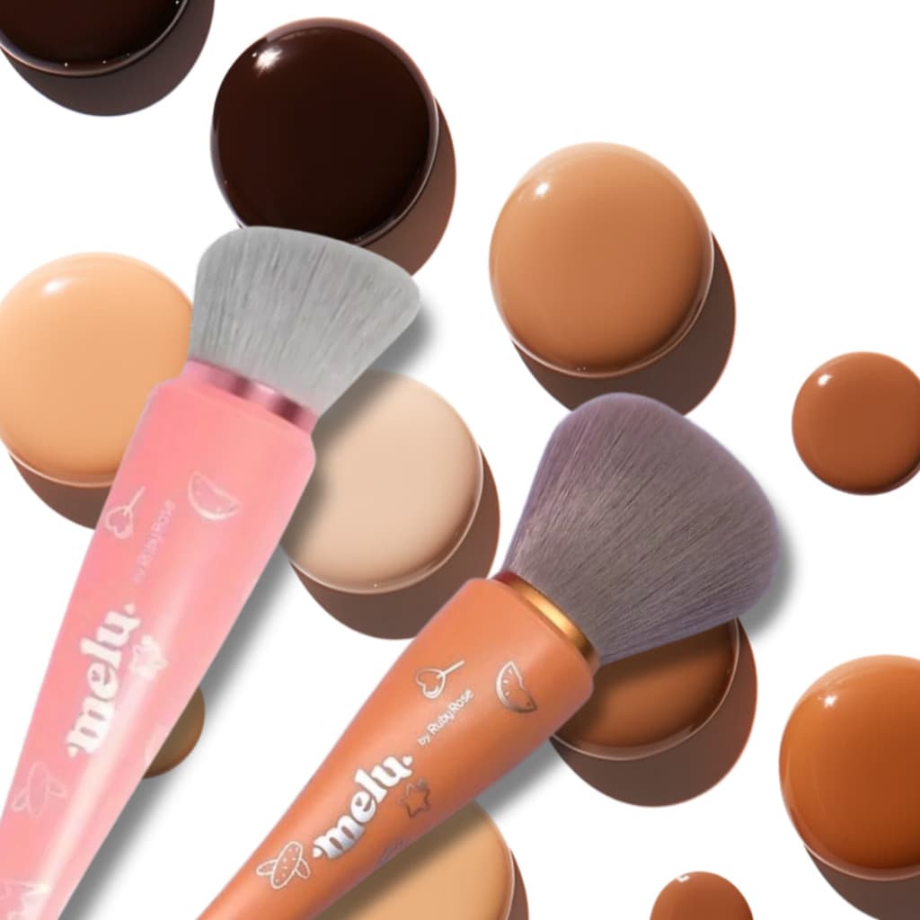 Kit Pincel Para Pó Solto Blush Liquido Base - Melu
