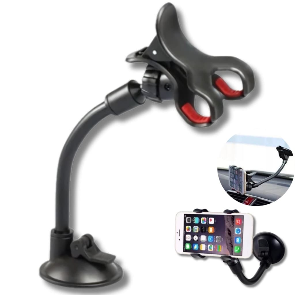 Suporte Veicular Carro Para Celular 360º Fixação Ventosa Haste Firme Suporte Garra