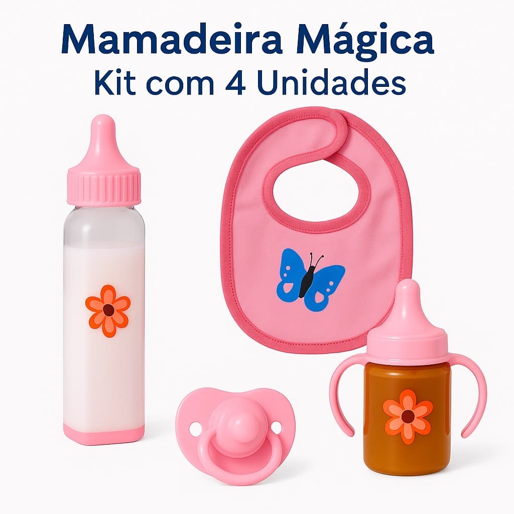 Mamadeira Mágica Boneca Leite Chocolate Kit Ark Toys