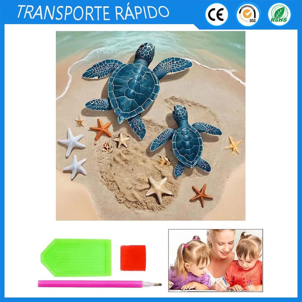 DIY Pintura Diamante 5D Dot Pintura Diamante Tartaruga Marinha Decoração de Parede Pintura 30x30cm