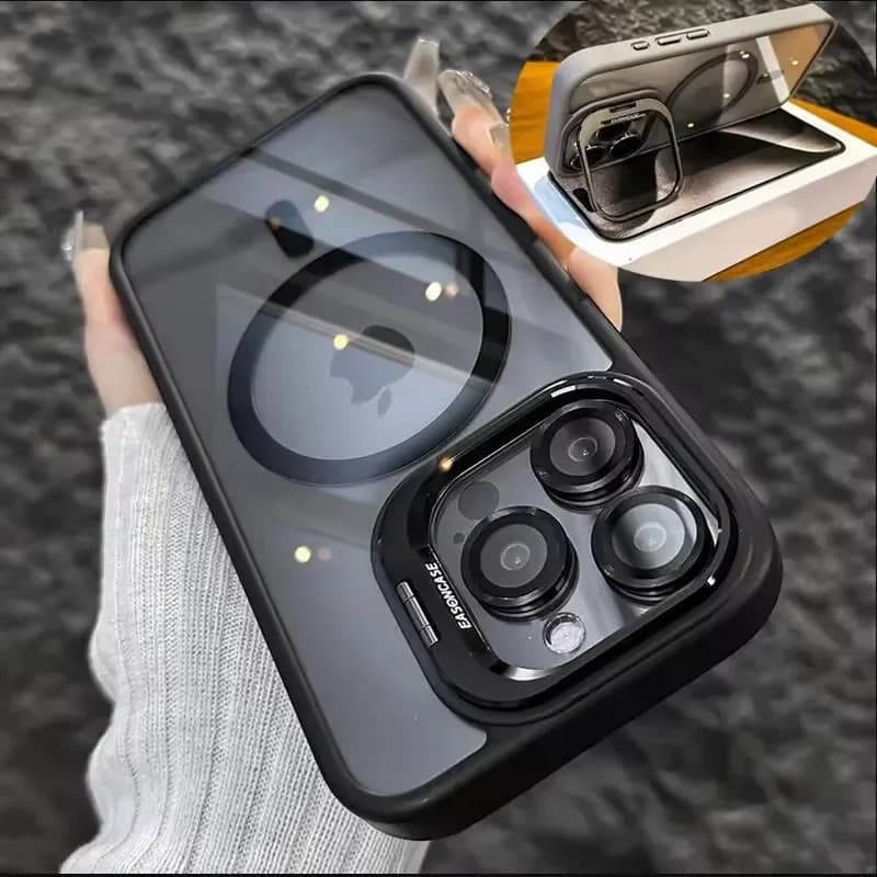 Luxo Magnético Capinha Case Para iPhone 16&16 Pro&16 Plus&16 Pro Max Celular Proteção Capa+Suporte Da Câmera