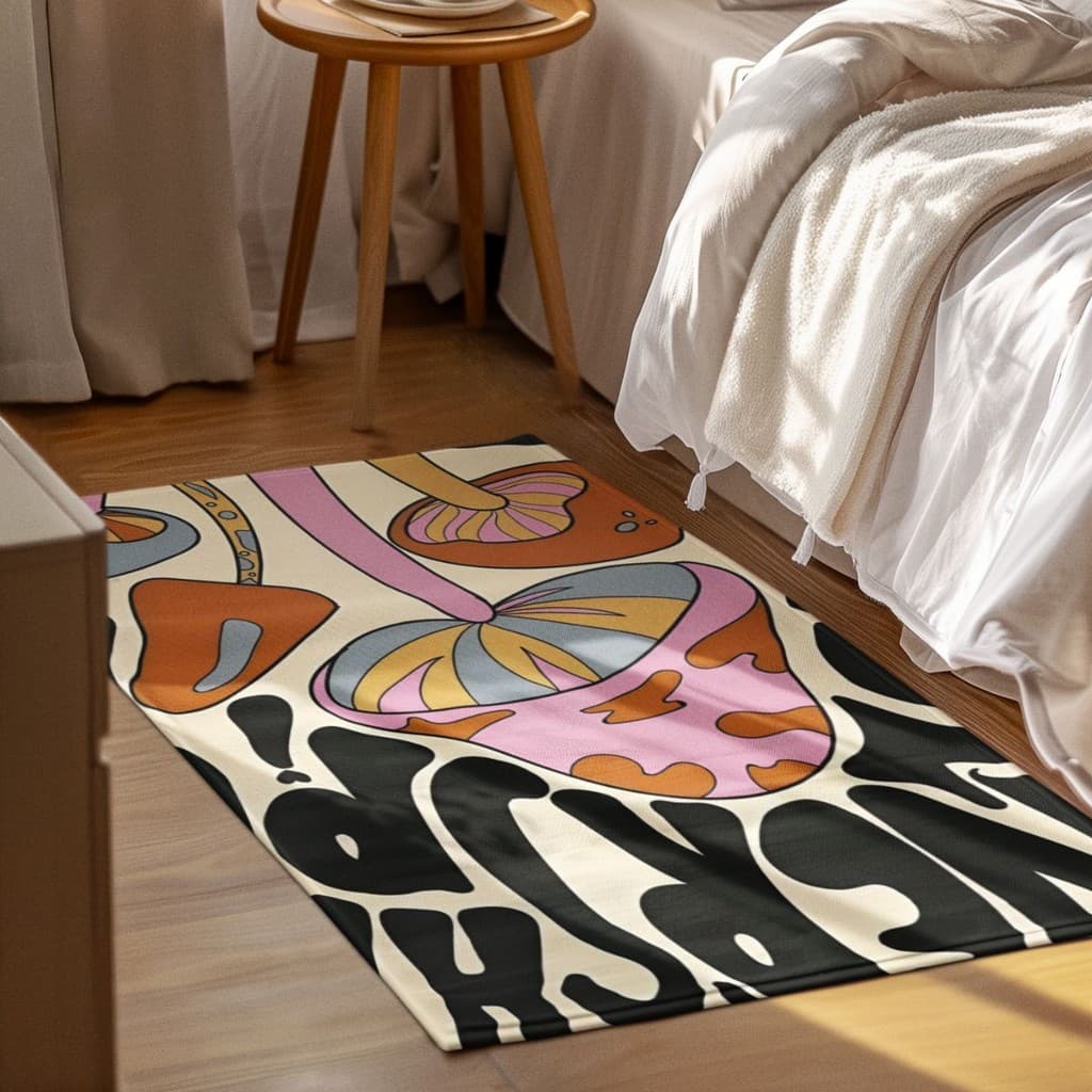 Tapete Decorativo Aestectic 118x70cm Antiderrapante Sala, Quarto e Escritório
