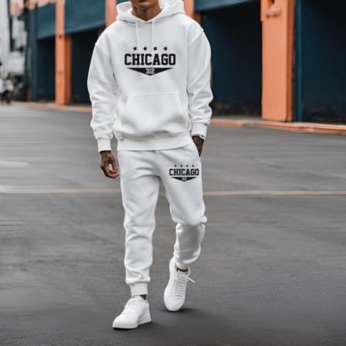 conjunto moletom calça e moletom canguru estampado chicago MODA INVERNO ,FLANELADO QUENTINHO  LANÇAMENTO AMERICA