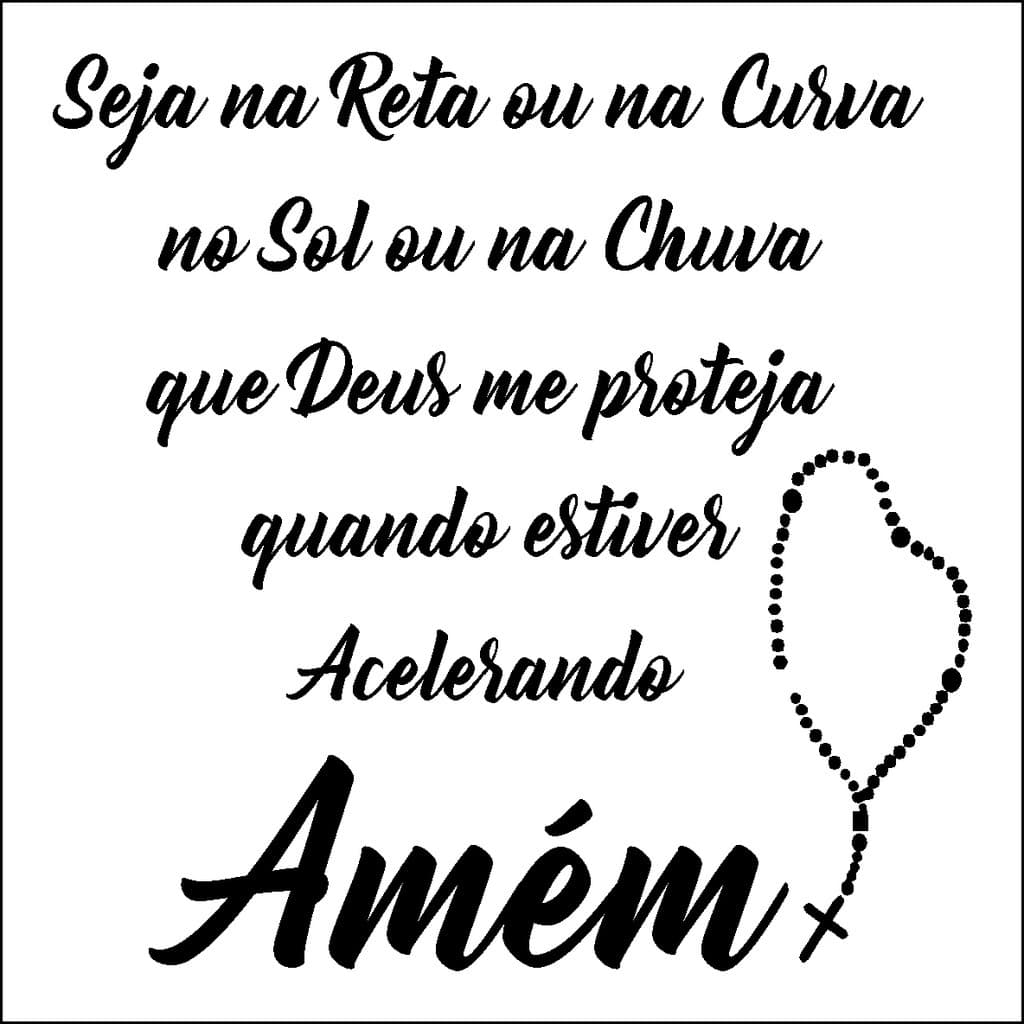 Adesivo Moto Frase Seja na Reta ou na Curva Que Deus me Proteja Tanque da Moto 20x19cm Carro