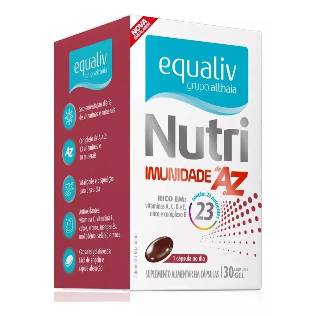 Suplemento Equaliv Nutri Imunidade AZ Vitaminas 30Cps em Gel