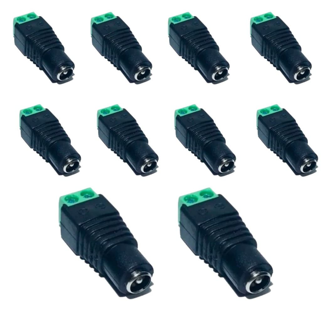 10 Conector P4 Femea Borne para Camera Cftv Ou Fita Led