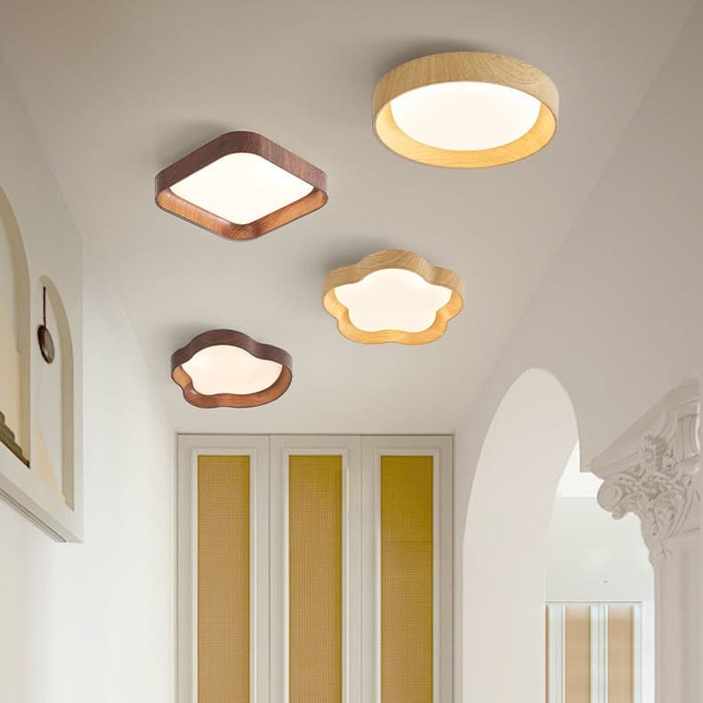 Luminária De Teto Lampu Plafon LED Com Ganho De Madeira, Luminárias Modernas Para Corredor