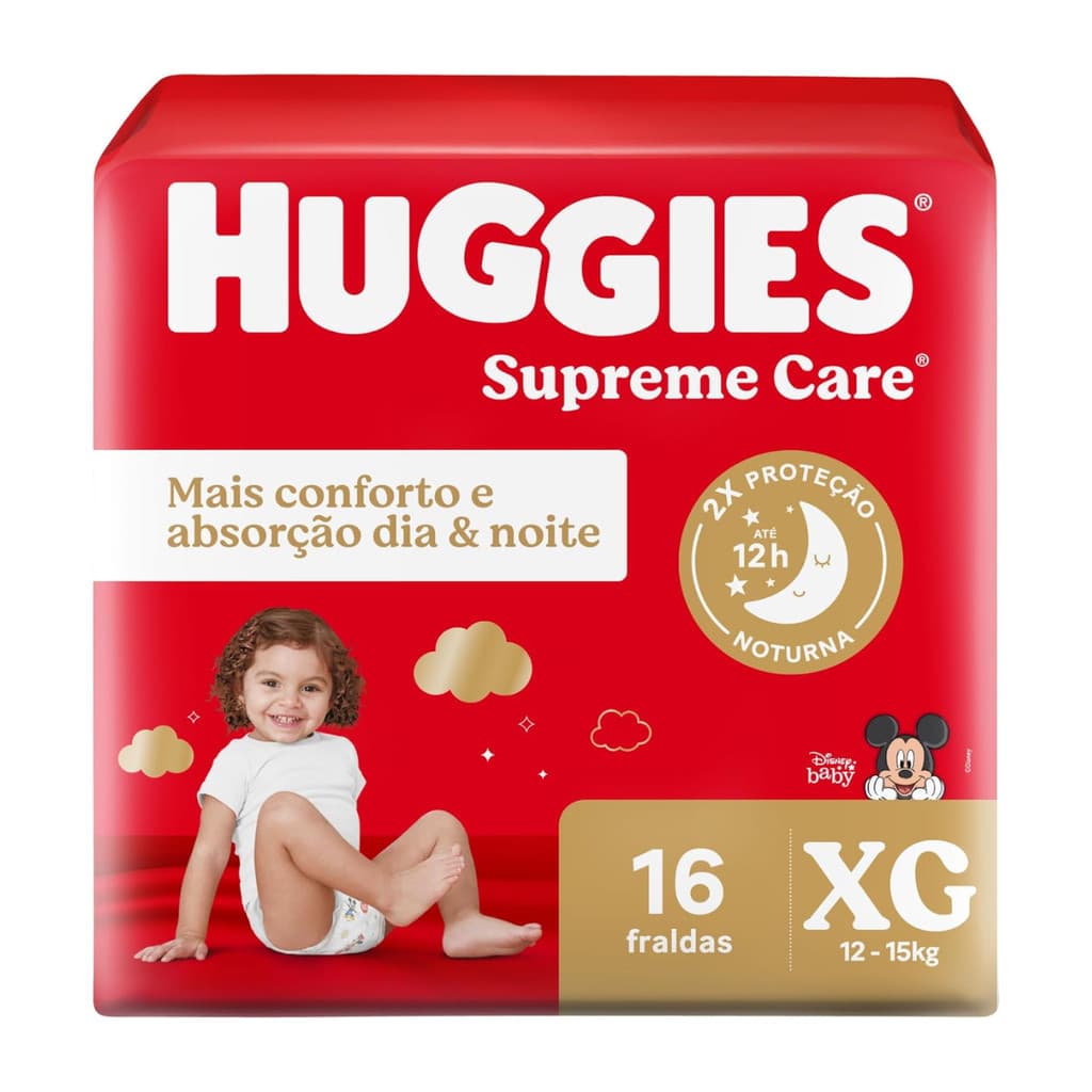 Fralda Huggies Supreme Care XG - 16 fraldas