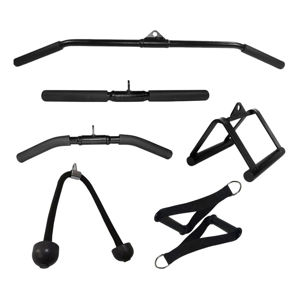 Kit Academia 7 Puxadores Pulley Completo Treino Musculação 