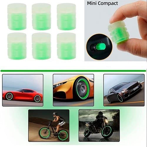 kit 4 Bicos Pinos Pneu Efeito Neon Carro Bike Moto