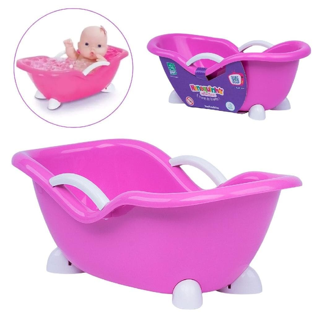 Brinquedo Banheira Nenequinha Hora Do Banho 30cm Para Boneca Infantil - Super Toys