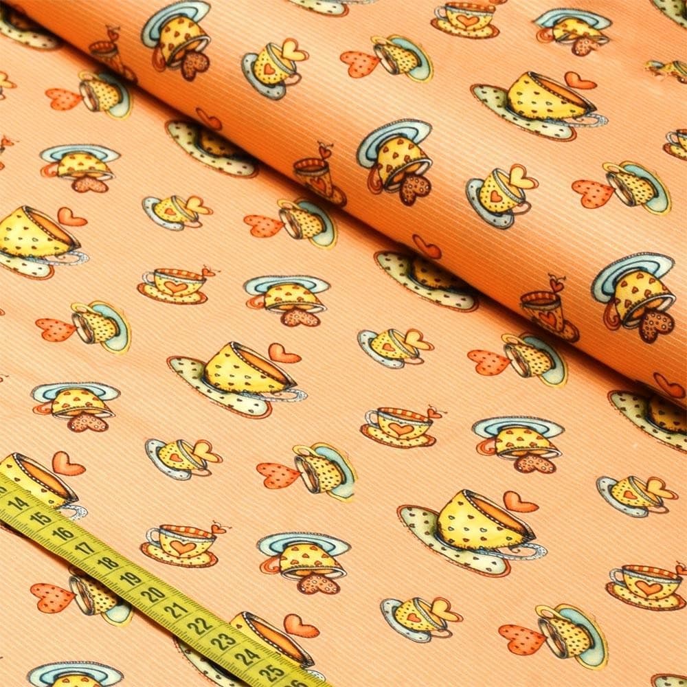 Tecido Estampado Para Patchwork - Love Coffee 2 (0,50x1,50)