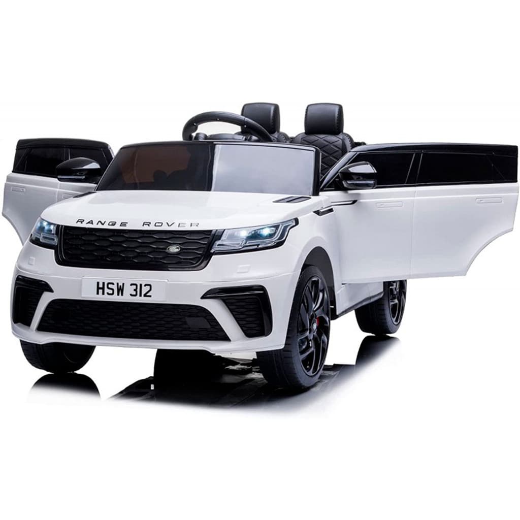 Carrinho Elétrico Infantil Land Rover Velar Branco Com Led Luzes MP3 Farol SD Controle Remoto