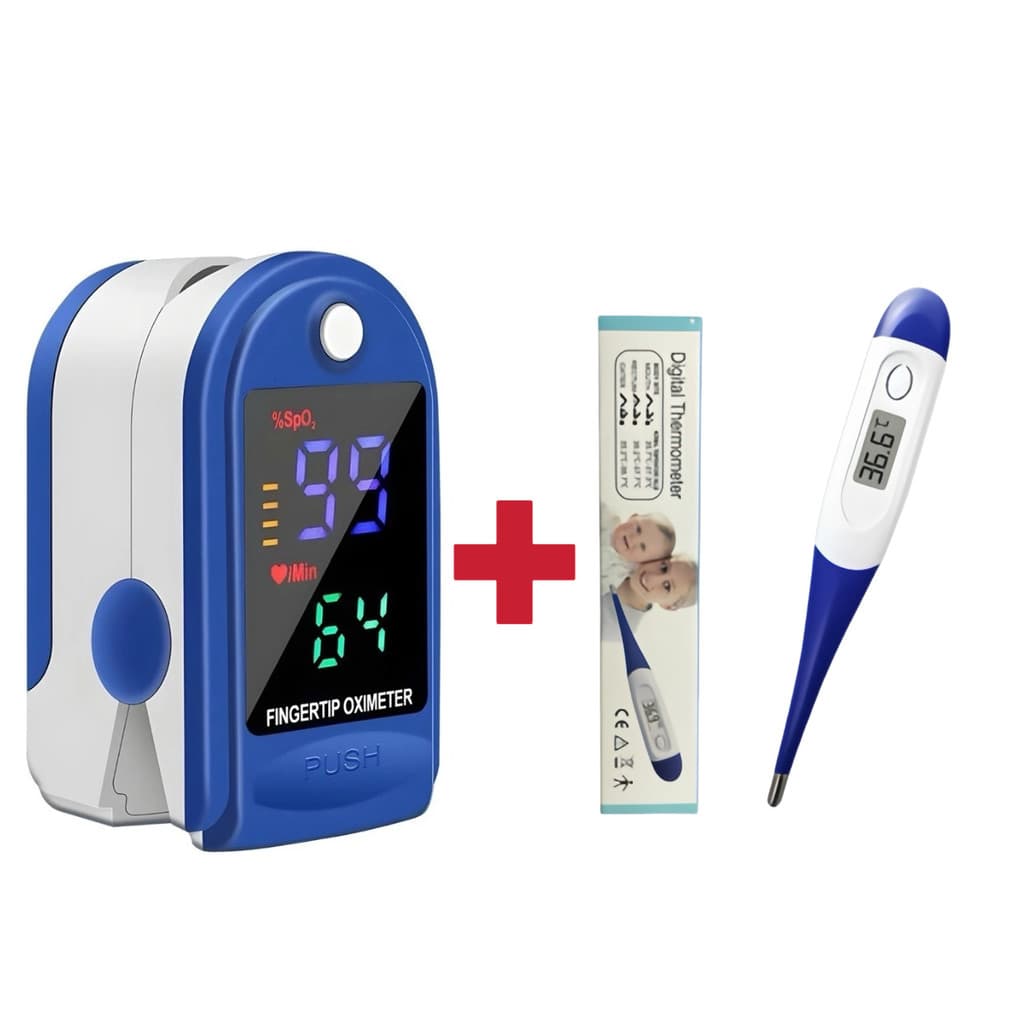 Kit 3 Oxímetro de Dedo Digital Portátil | Medidor de Oxigênio SpO2 e Frequência Cardíaca com Tela LED Colorida