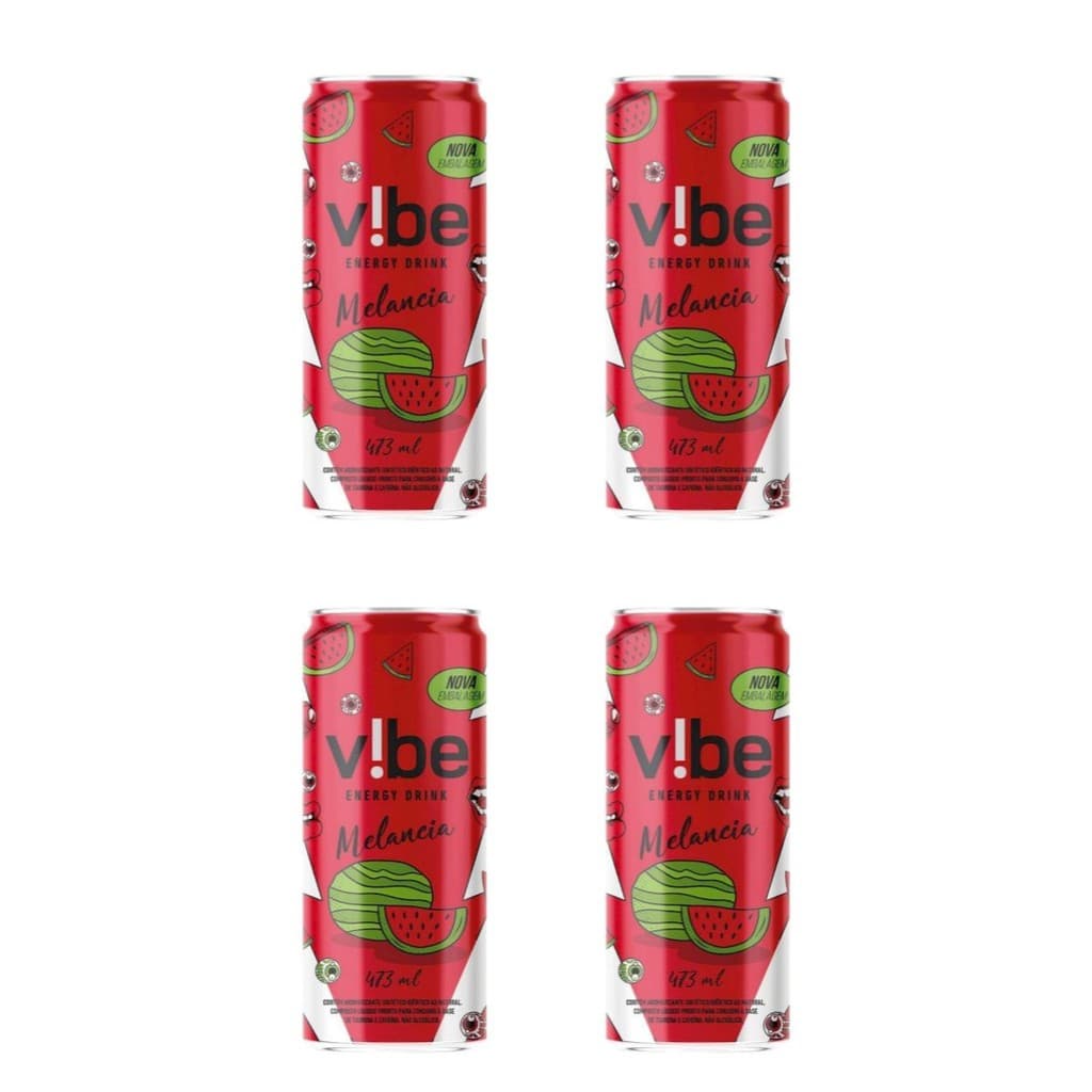 KIT 4 Energético Vibe Melancia 473ml