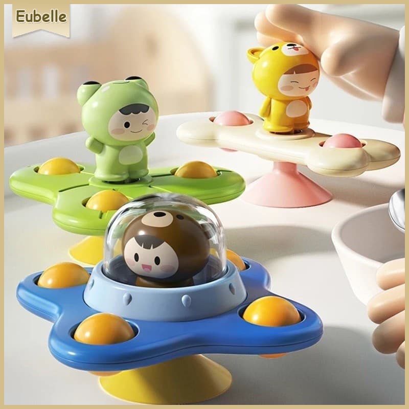 3 Pçs Bebê Girando Banheira Ventosa Topo Dos Desenhos Animados Brinquedo Giratório