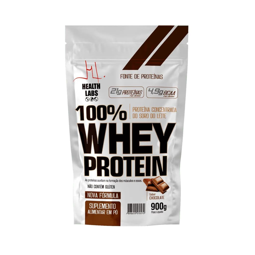 Whey Protein 100% 900g Pounch Chocolate - Health Labs