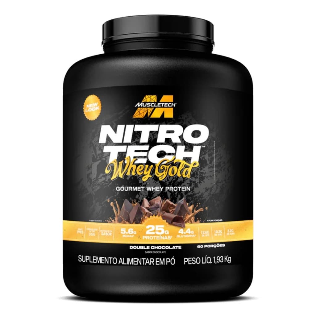 Whey Protein Nitro Tech Gold Pote 1930g Muscletech Chocolate