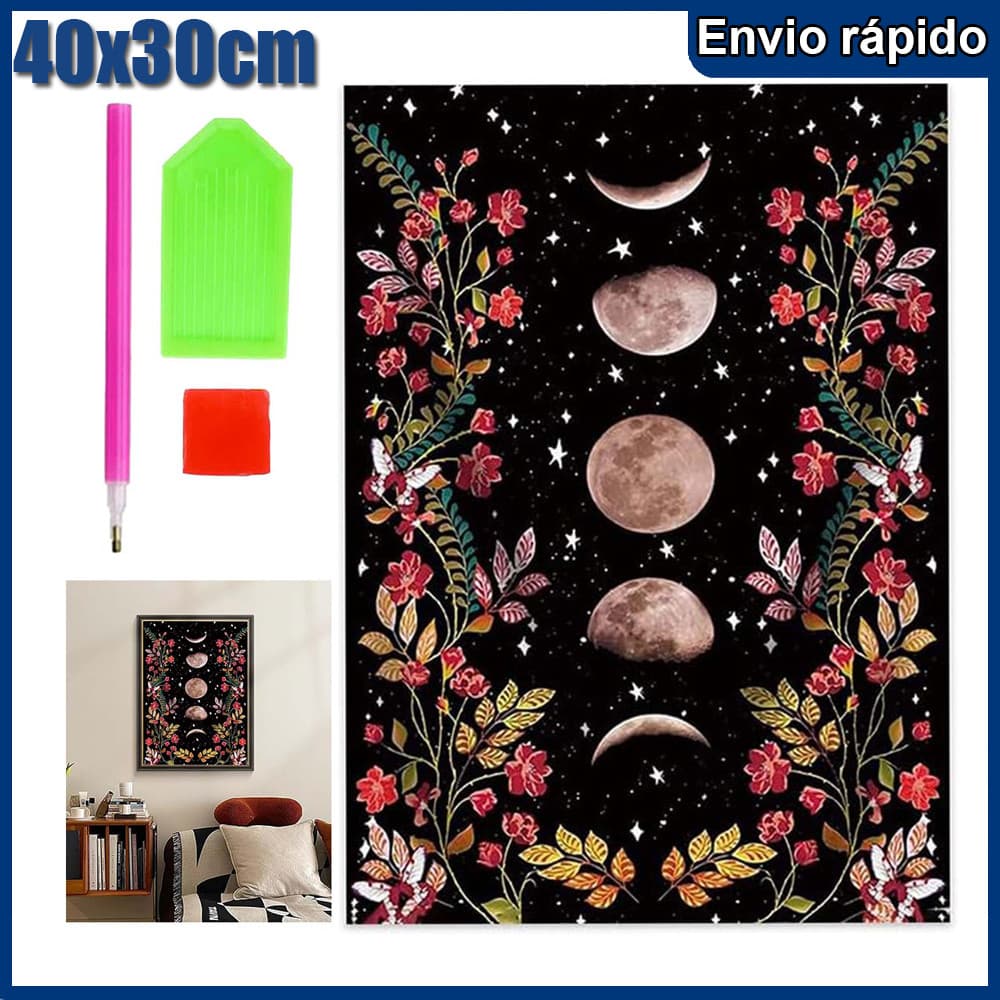 40x30cm Floresta Lunar Pintura Diamante 5D Pintura de Diamante Conjunto De Pintura Com Diamante Para Adultos Redondos