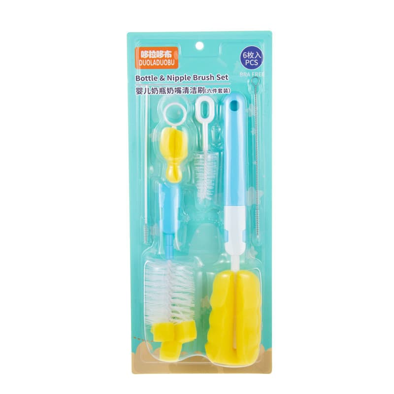 Kit 6 Pecas Limpeza Escovas Para Mamadeiras E Canudos