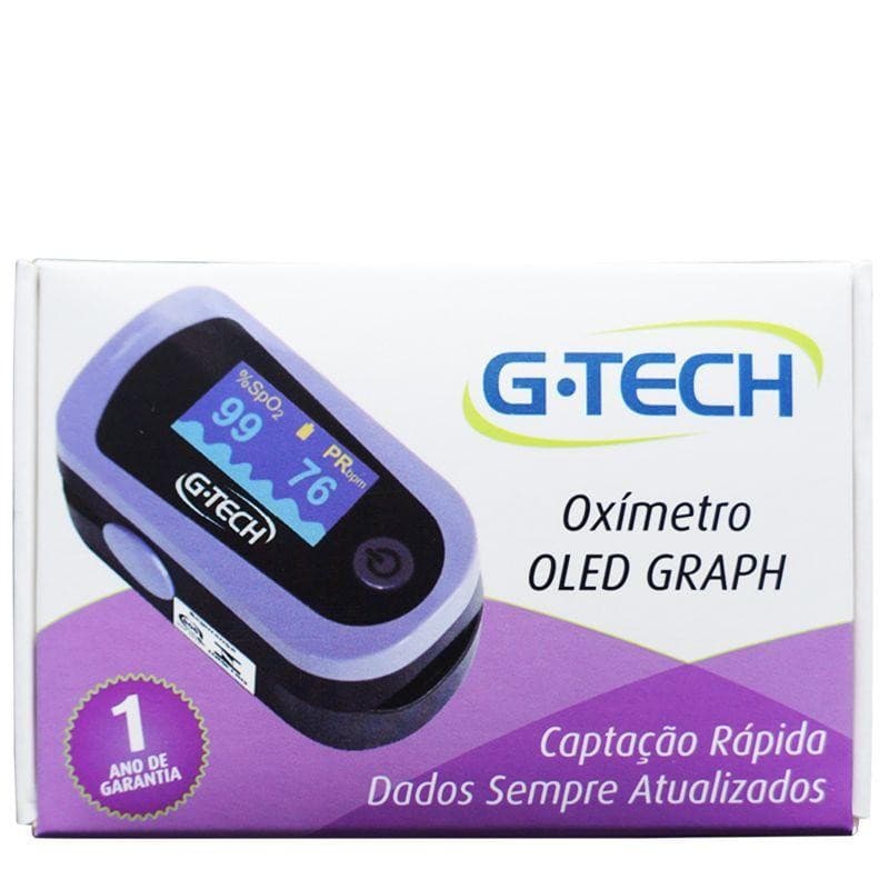 Oxímetro De Dedo Digital com Curva Estojo