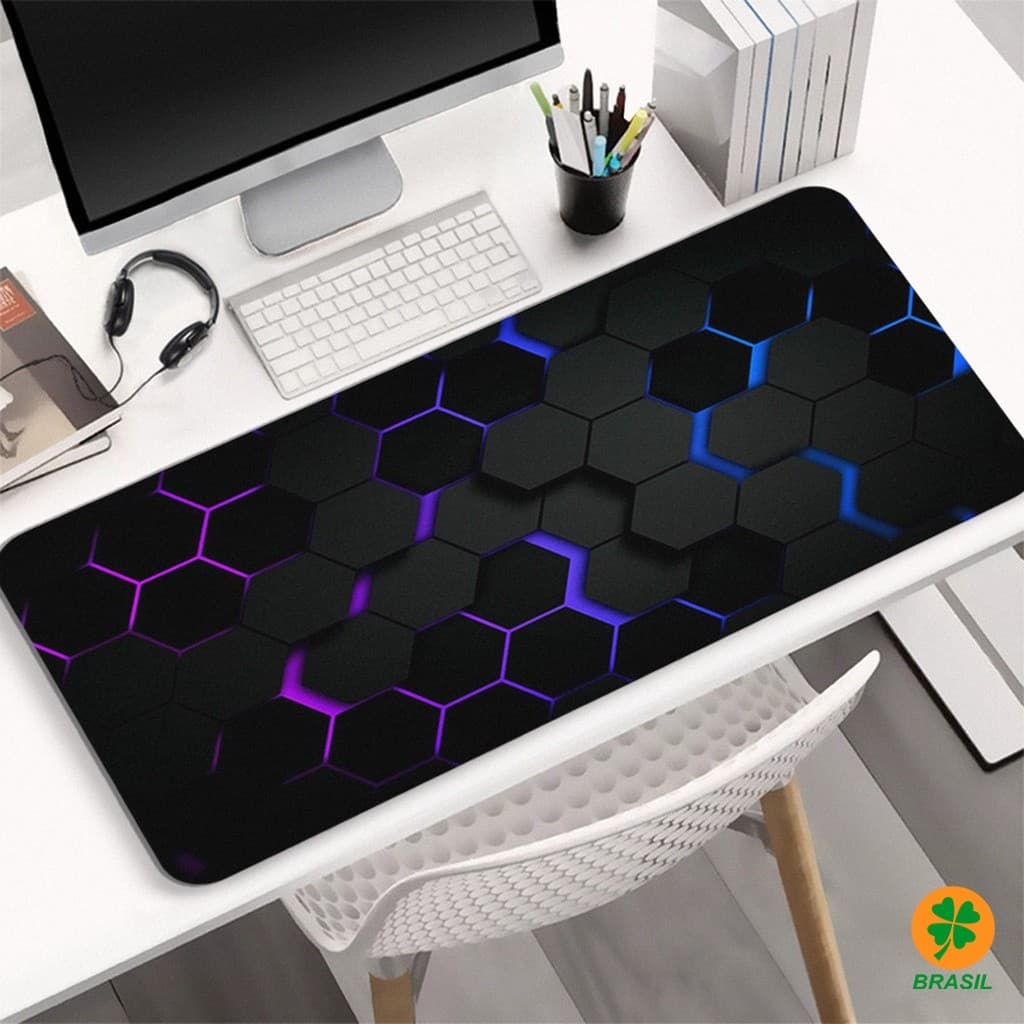 Mouse Pad Gamer Extra Grande 30x80cm Impermeável Antiderrapante Arte Geométrico Notebook