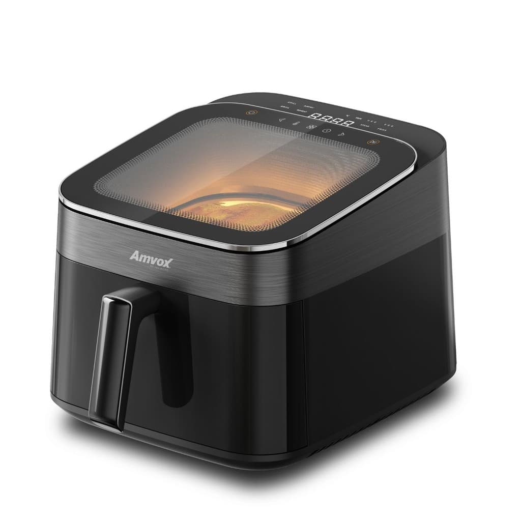 Fritadeira elétrica sem óleo air fryer 6,5L Amvox ARF 1465 turbo 1700W black