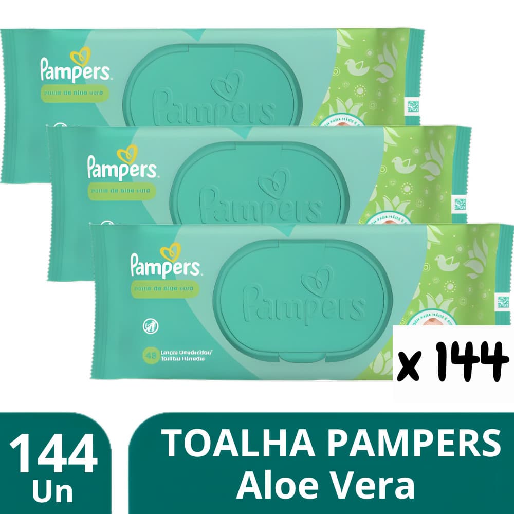 Kit 3 Toalha Umedecida Aloe Vera Bebê 48Un - Pampers