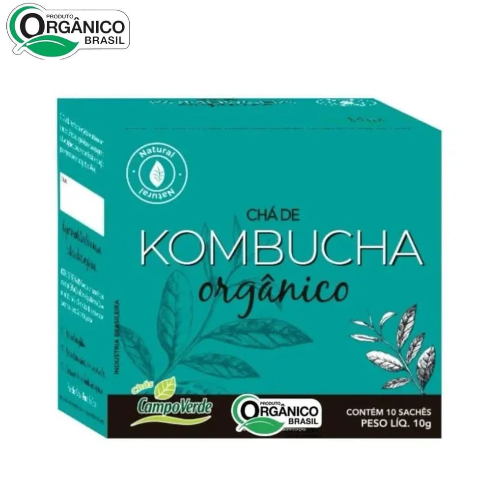 Chá KOMBUCHA Fermentado 10 sachês orgânico Natural Campo Verde