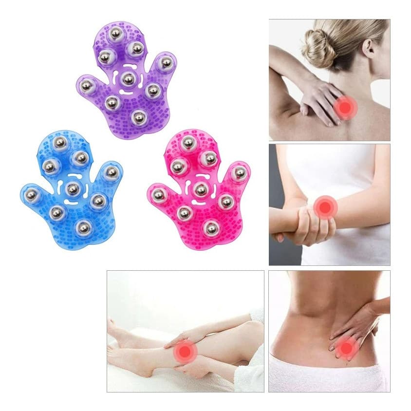Luva Massageadora Muscular 9 Esferas 360 Corporal Pernas Corpo Circulação Fisioterapia Estímulo Circulatório Bem Estar