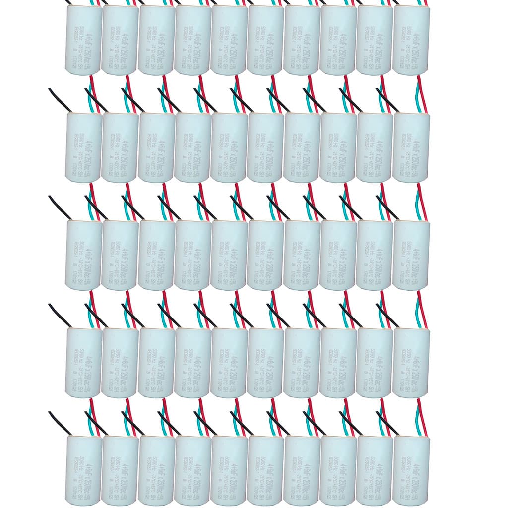 KIT ATACADO 50 CAPACITOR 3 FIOS REDONDO 4+6  UF X 250V TRI