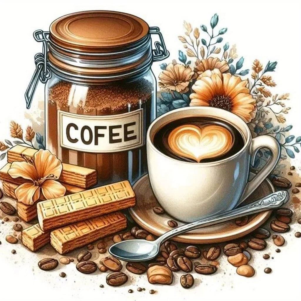 Kit De Pintura Diamante 5D DIY Para Adultos-Pedras Preciosas Cheias De Diamantes Com Design De Cappuccino , Decoração De