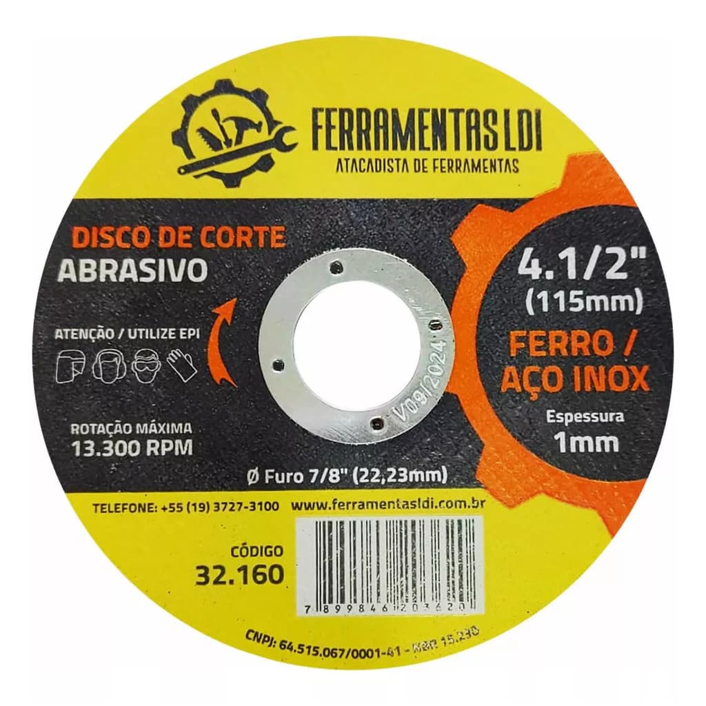 Kit Até 50 Disco De Corte Fino 4.1/2 115mm Inox Ferro Ldi Kit Combo Construção Atacado