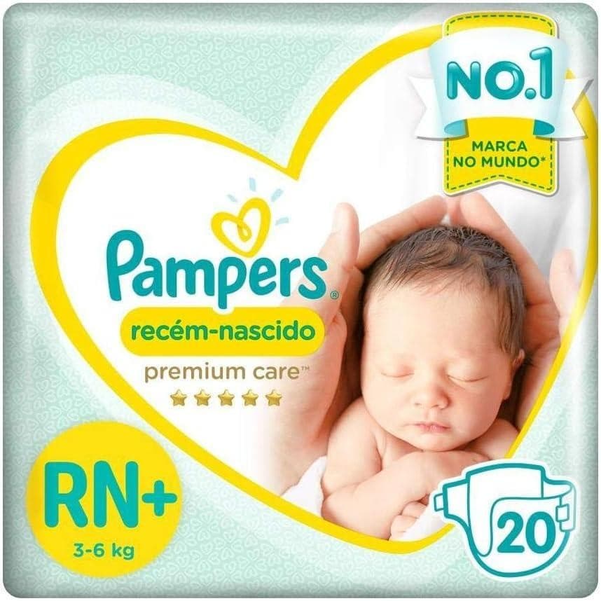Fraldas Pampers Recem-Nascido Rn+ 20 Unidades